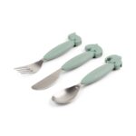 Easy-grip cutlery set – Deer friends – Green