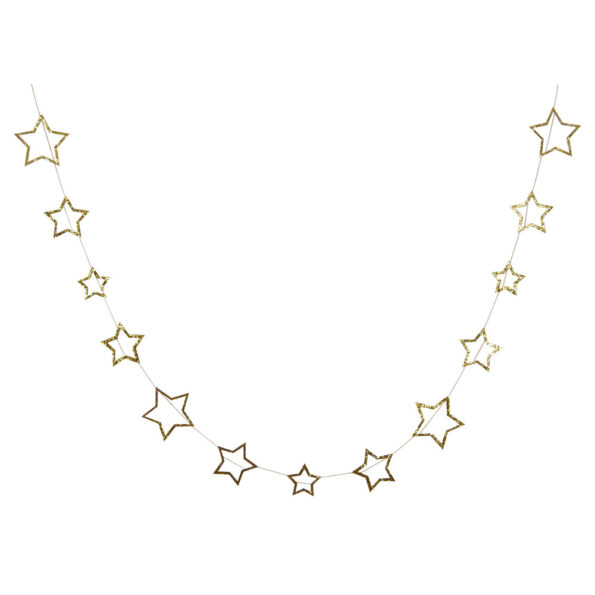 Gold Star Glitter Garland